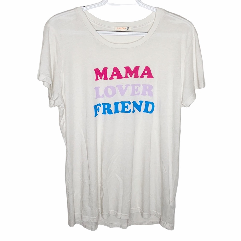Sundry mama lover friend graphic white t-shirt size L